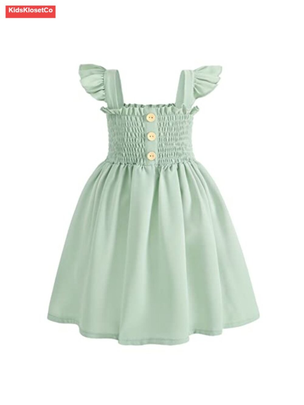 Toddler Ruffle Sleeveless Button Down Sundress Summer Casual A-line